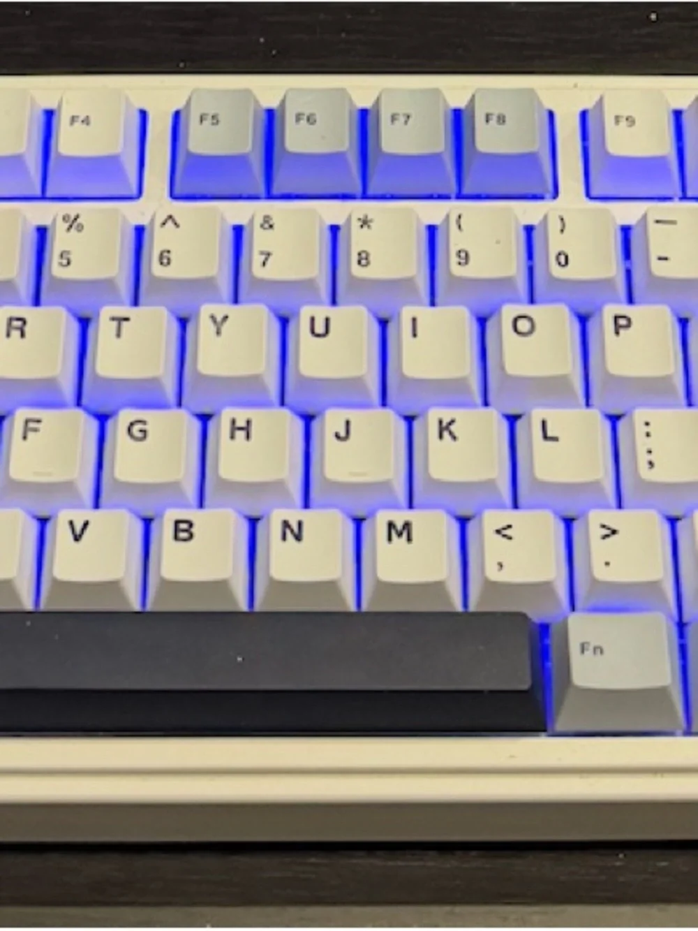 Mechanical Keyboard Keycap Set - White and Light Blue Accent